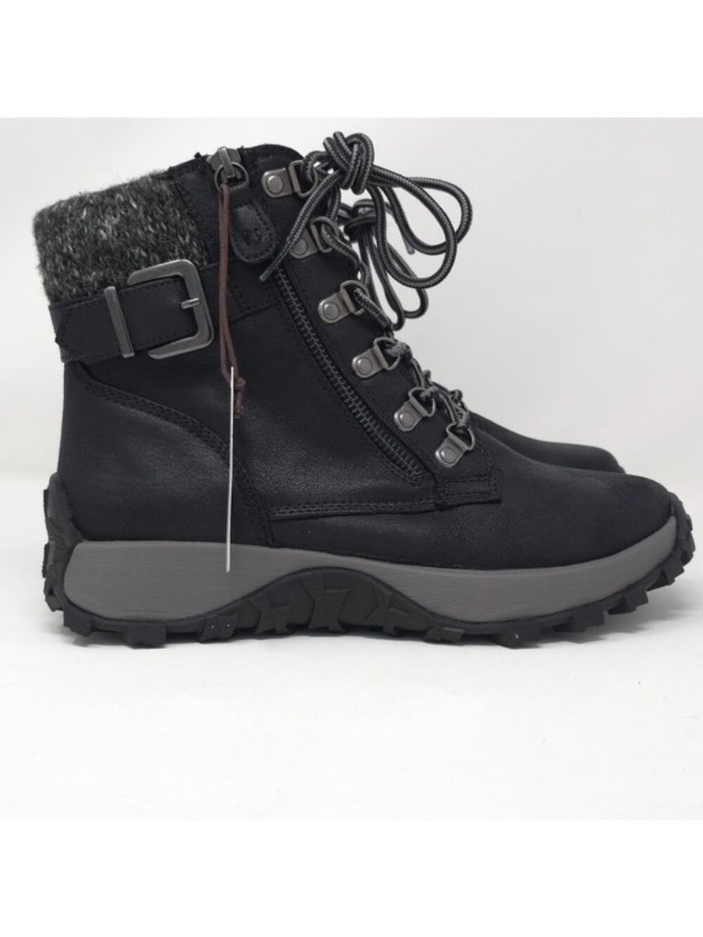 CLIFFS BY WHITE MOUNTAIN Cushioned Lace Up City Hiker Sneaker Boot Black 7.5M - Picture 3 of 11